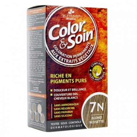 3 Chênes Color & Soin Coloration Permanente 7N - Blond Noisette 60ml pas cher, discount