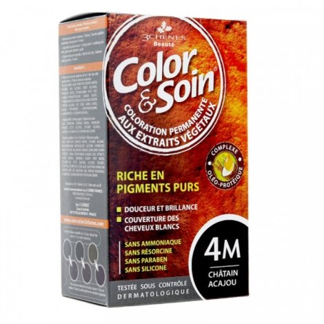 3 Chênes Color & Soin Coloration Permanente 4M - Châtain Acajou 60ml pas cher, discount