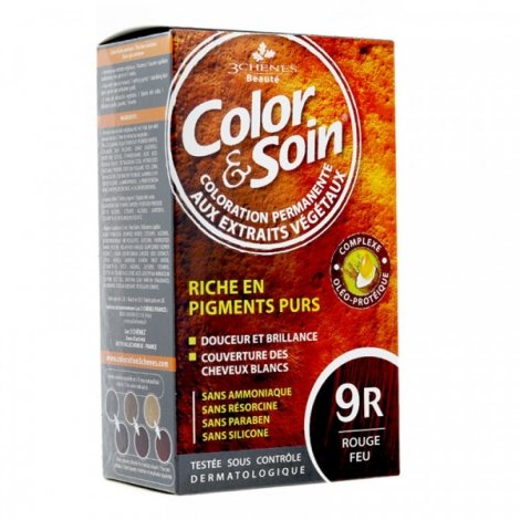 3 Chênes Color & Soin Coloration Permanente 9R - Rouge Feu 60ml pas cher, discount