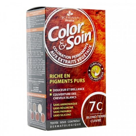 3 Chênes Color & Soin Coloration Permanente 7C - Blond Terre Cuivré 60ml pas cher, discount