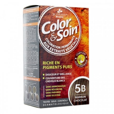3 Chênes Color & Soin Coloration Permanente 5B - Marron Chocolat 60ml pas cher, discount