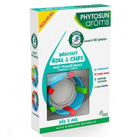 Phytosun Aroms Bracelet Roll & Clips Anti-Moustiques 75ml pas cher, discount