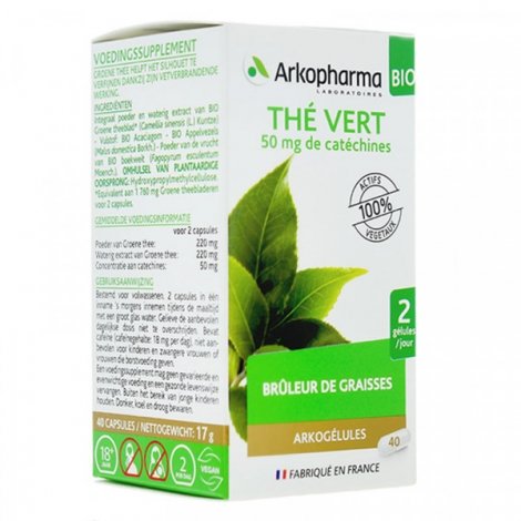 Arkopharma Arkogélules Thé Vert 40 gélules pas cher, discount