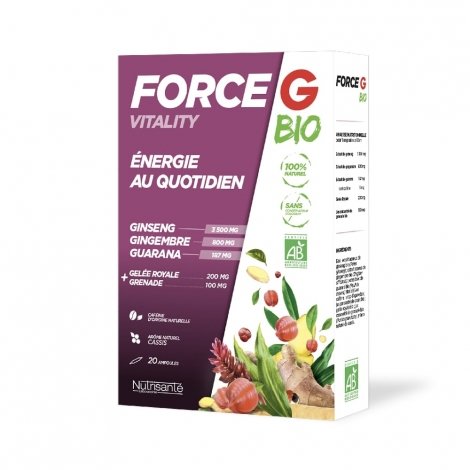 Nutrisanté Force G Bio Vitality 20 ampoules pas cher, discount