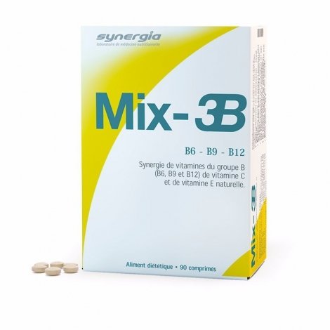 Synergia Mix 3B : VIT B6 B9 B12 x90 comprimés pas cher, discount