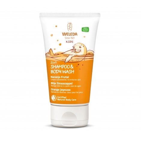 Weleda Kids 2in1 Shower & Shampoo Orange fruitée 150 ml pas cher, discount