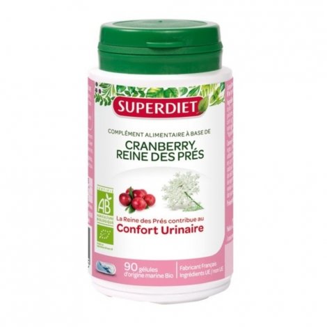 Superdiet Cranberry et Reine des Prés Bio 90 gélules pas cher, discount