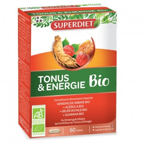 Superdiet Tonus & Energie Bio 60 gélules pas cher, discount