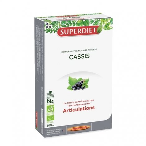 Superdiet Cassis Bio 20 ampoules de 15ml pas cher, discount