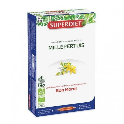 Superdiet Millepertuis Bio 20 ampoules de 15ml pas cher, discount