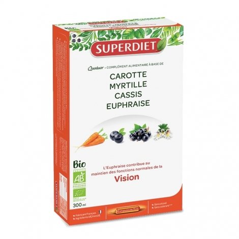 Superdiet Quatuor Euphraise Vision Bio 20 ampoules de 15ml pas cher, discount