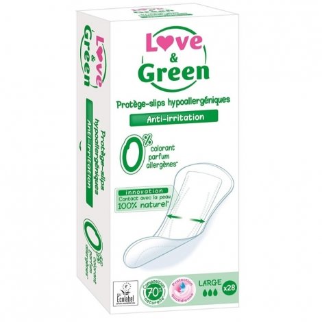 Love & Green Protège-Slips Hypoallergéniques Large 28 pièces pas cher, discount
