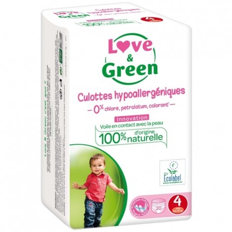 Love & Green Culottes Hypoallergéniques Taille 4 - 20 culottes pas cher, discount