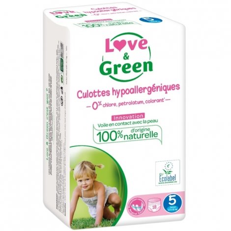 Love & Green Culottes Hypoallergéniques Taille 5 - 18 culottes pas cher, discount