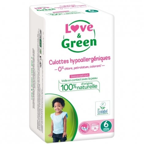 Love & Green Culottes Hypoallergéniques Taille 6 - 16 couches pas cher, discount