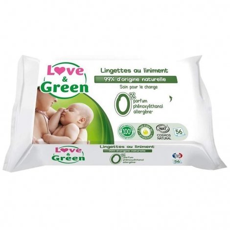Love & Green Lingettes Hypoallergéniques au Liniment 56 pièces pas cher, discount