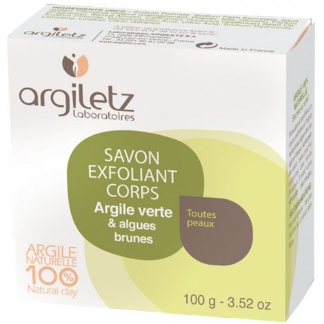 Argiletz Savon Naturel Exfoliant Argile Verte et Algues Brunes 100g pas cher, discount