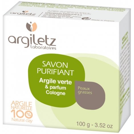Argiletz Savon Naturel Purifiant Argile Verte Parfum Cologne 100g pas cher, discount