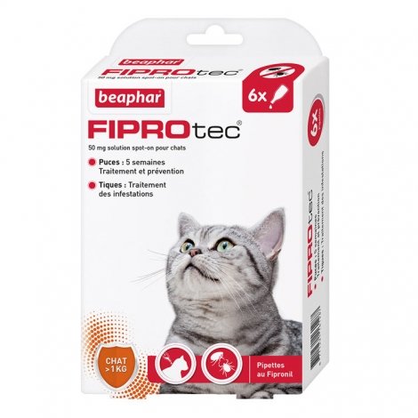 Beaphar Fiprotec Pipettes Antiparasitaires pour Chats 6x0,5ml pas cher, discount