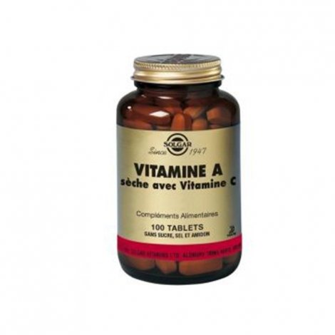 Solgar Vitamine A Sèche avec Vitamine C 100 comprimés pas cher, discount