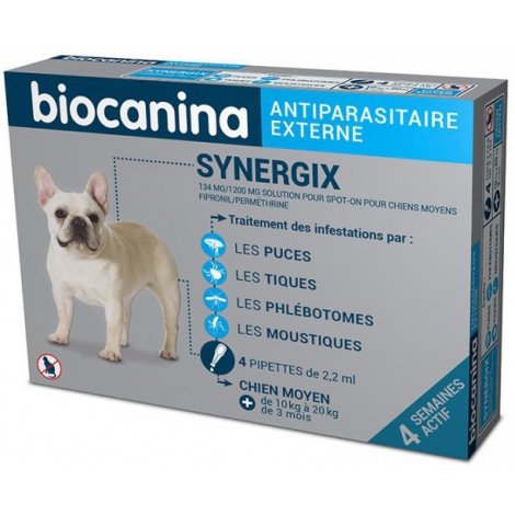 Biocanina Synergix Moyen Chien 10 à 20kg 4 pipettes pas cher, discount
