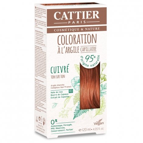 Cattier Coloration Capillaire Naturelle et Vegan Cuivre 120ml pas cher, discount