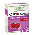 Herbesan Acérola 1000mg Vitamine C Goût Fruits Rouges 30 comprimés à croquer