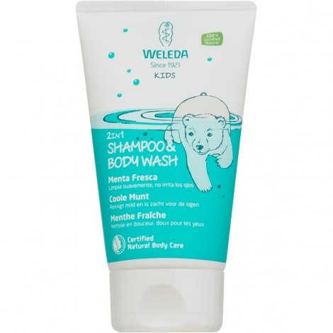 Weleda Kids 2in1 Shampoo & Body Wash Menthe Fraîche 150ml pas cher, discount