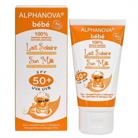 Alphanova Bébé Lait Solaire Haute Protection Bio SPF50+ 50 ml pas cher, discount