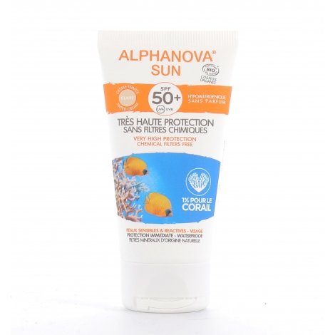 Alphanova Sun Crème Teintée Claire Sans Parfum Bio SPF50+ 50ml pas cher, discount