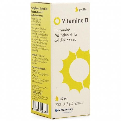 Metagenics Vitamine D3 Liquide 30ml pas cher, discount
