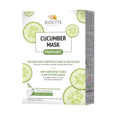 Biocyte Cucumber Mask Purifiant Pack 4 masques pas cher, discount