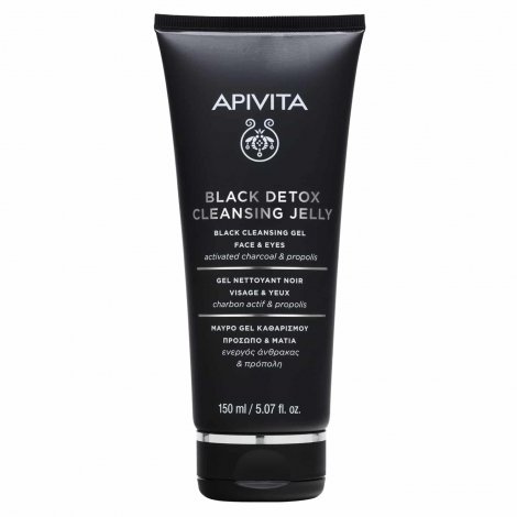 Apivita Black Detox Gel Nettoyant Noir Visage & Yeux 150ml pas cher, discount