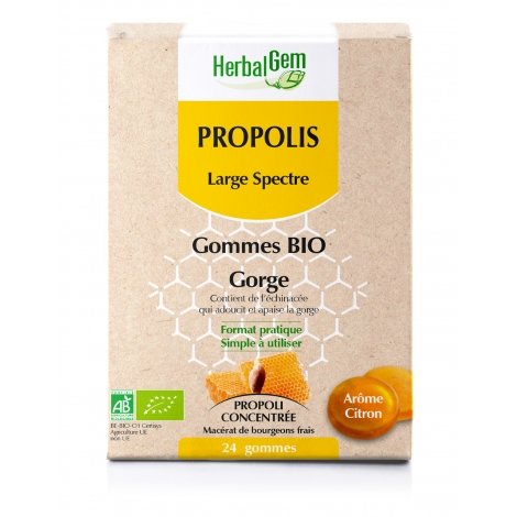Herbalgem Propolis Large Spectre Gommes Bio 24 gommes pas cher, discount