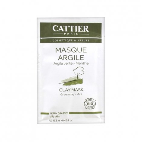 Cattier Masque Argile Verte - Menthe Bio 12,5ml pas cher, discount