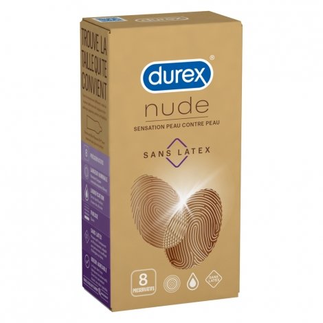 Durex Nude Sans Latex 8 préservatifs pas cher, discount