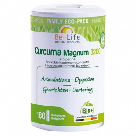 Be Life Curcuma Magnum 3200 + Piperine Articulations Digestion Bio 180 gélules pas cher, discount