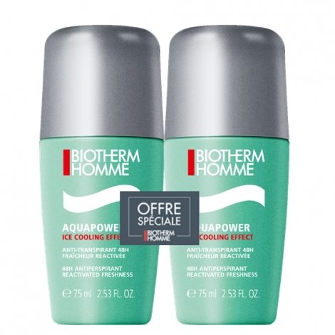 Biotherm Duo Homme Aquapower Roll-On 2x75ml pas cher, discount
