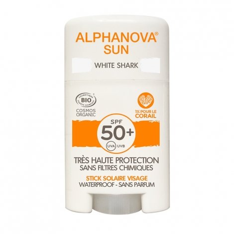 Alphanova Sun White Shark Stick Solaire Visage SPF50+ 10g pas cher, discount