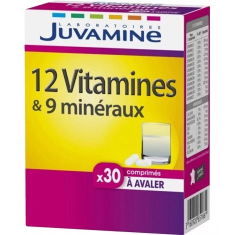 Juvamine 12 Vitamines + 9 Minéraux 30 comprimés pas cher, discount