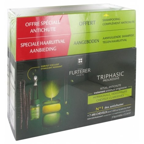 Furterer Triphasic Progressive Rituel Antichute Traitement Antichute Progressive 8x5,5ml + Shampooing Stimulant 100ml OFFERT pas cher, discount