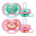 Avent Sucettes Ultra Air Girl Girafe Chat 18 mois+ 2 pièces 
