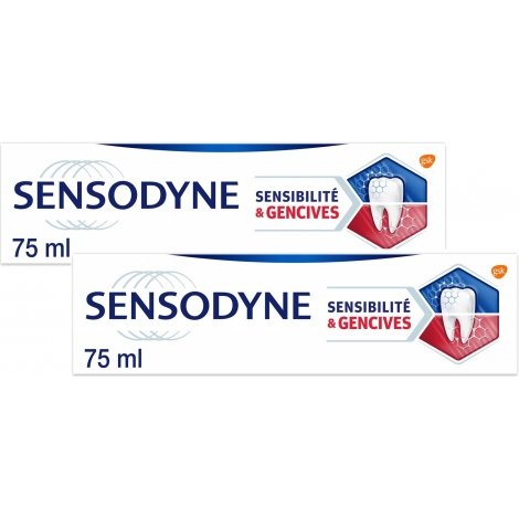Sensodyne Dentifrice Sensibilité & Gencives Menthe Fraîche Lot de 2x75ml  pas cher, discount