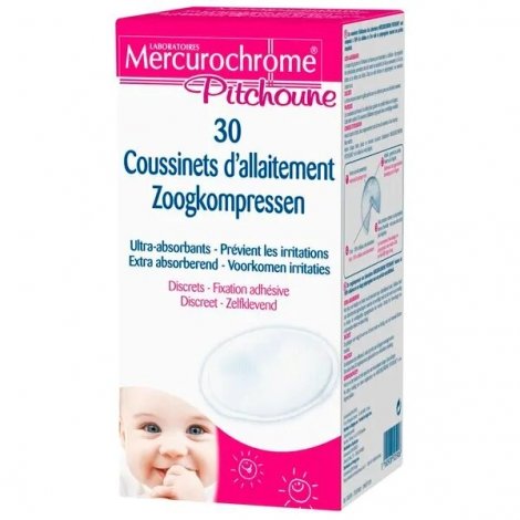 Mercurochrome Pitchoune Coussinets d'allaitement 30 pièces pas cher, discount