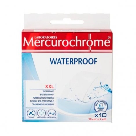 Mercurochrome Pansements Waterproof XXL 10x7cm 10 pièces pas cher, discount
