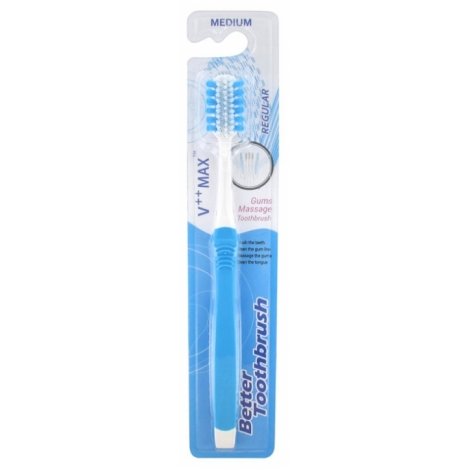 Better Toothbrush Regular V++ Max Brosse à Dents Médium Bleu pas cher, discount