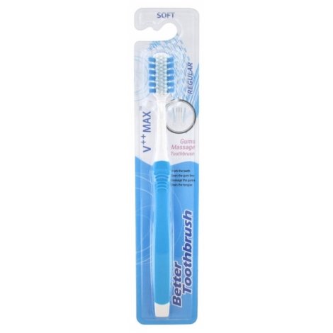 Better Toothbrush Regular V++ Max Brosse à Dents Souple Bleu pas cher, discount