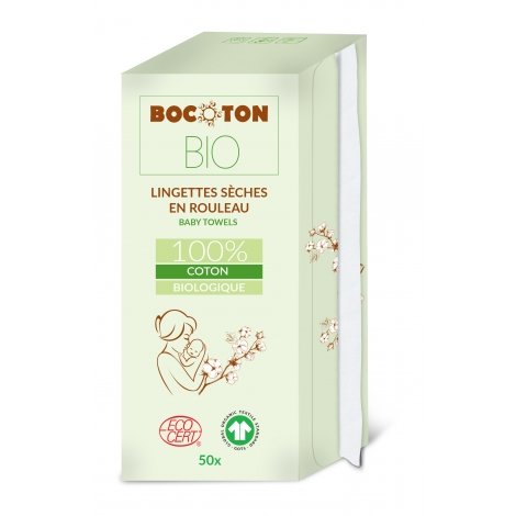 Bocoton Lingettes Sèches Bébé en Rouleau Bio 50x pas cher, discount