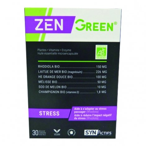 SynActifs ZenGreen Stress Bio 30 gélules pas cher, discount