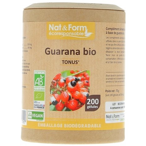 Nat & Form Ecoresponsable Guarana Tonus Bio 200 gélules pas cher, discount